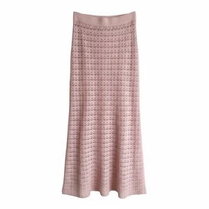 NEW House of Harlow Crochet Knit Midi Skirt Pink Size Small